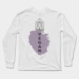 Vegan Spaceship Long Sleeve T-Shirt